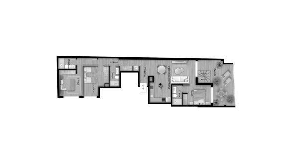 Apartment floor plan, 3 bedrooms in ALEGRIA 23 No. 4 (2D)